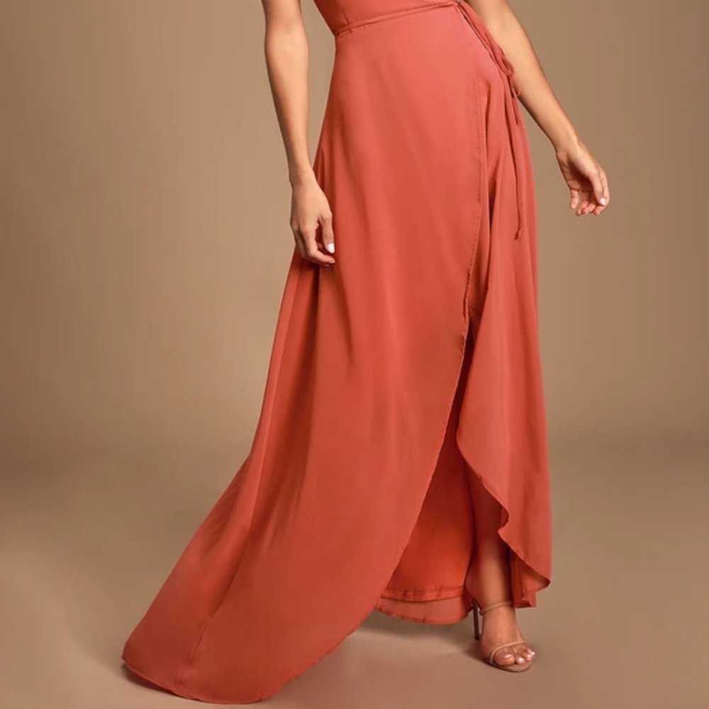 Lulu's High-Low Wrap Dress - Picture 2 of 3